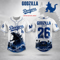 Los Angeles Dodgers X Godzilla Minus One Baseball Jersey 2026 Dodgers Merch Baseball Fan Gifts - Merchluma
