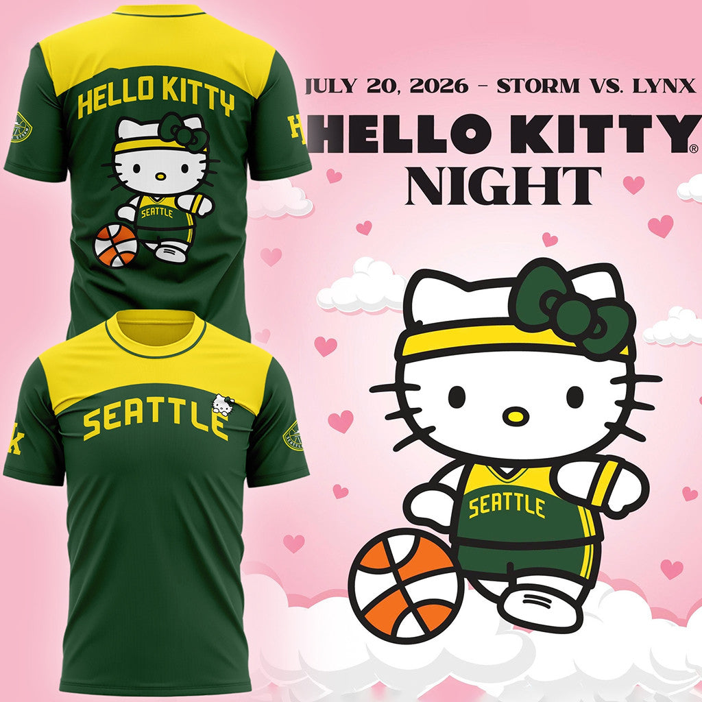 Seattle Storm X Hello Kitty Night 2026 Shirt Seattle Storm Merch Gifts For Best Friends - Merchluma