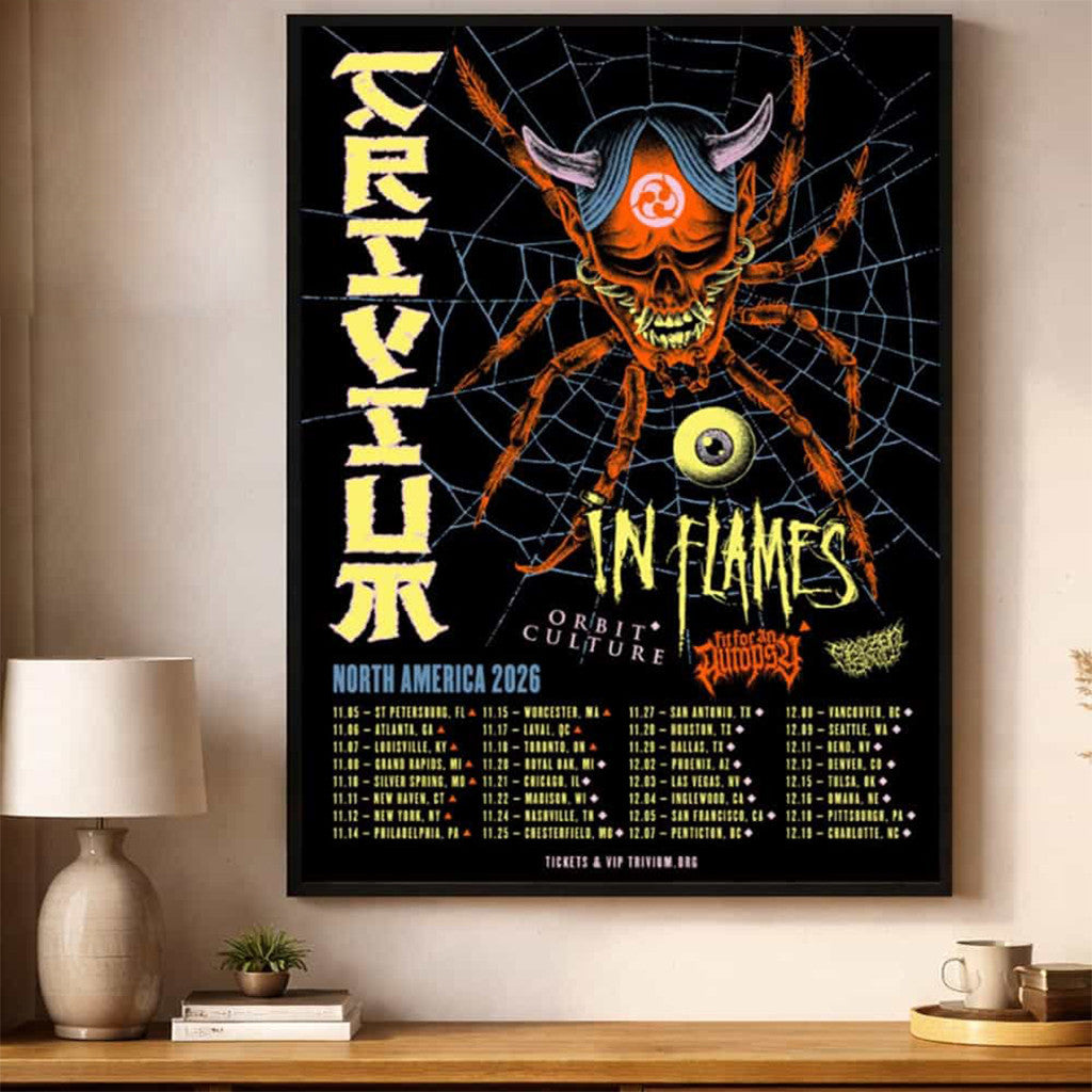 Trivium Band North America 2026 The Crown In The Grave Tour 2026 Poster Trivium Merch Decor - Merchluma