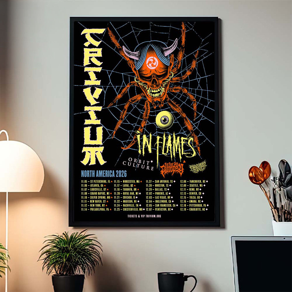 Trivium Merch The Crown In The Grave Tour 2026 North America Cities Poster Home Decor - Merchluma