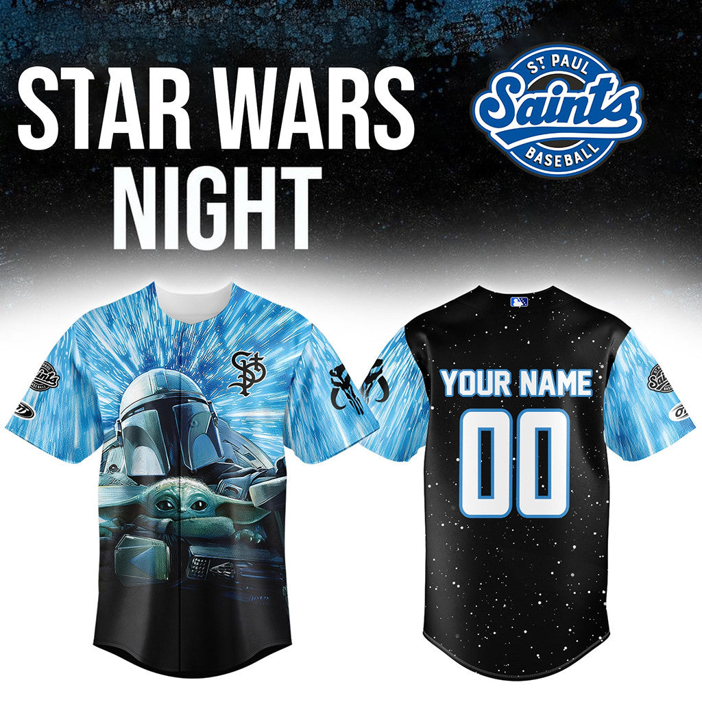 Customized St Paul Saints X Mandalorian And Grogu Star Wars 2026 Baseball Jersey Saints Merch - Merchluma