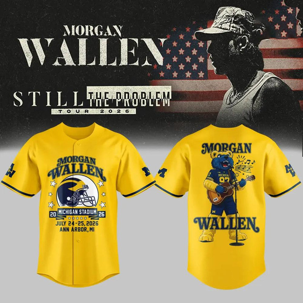Morgan Wallen x Michigan Wolverines Still The Problem Tour 2026 Jersey Morgan Wallen Merch - Merchluma