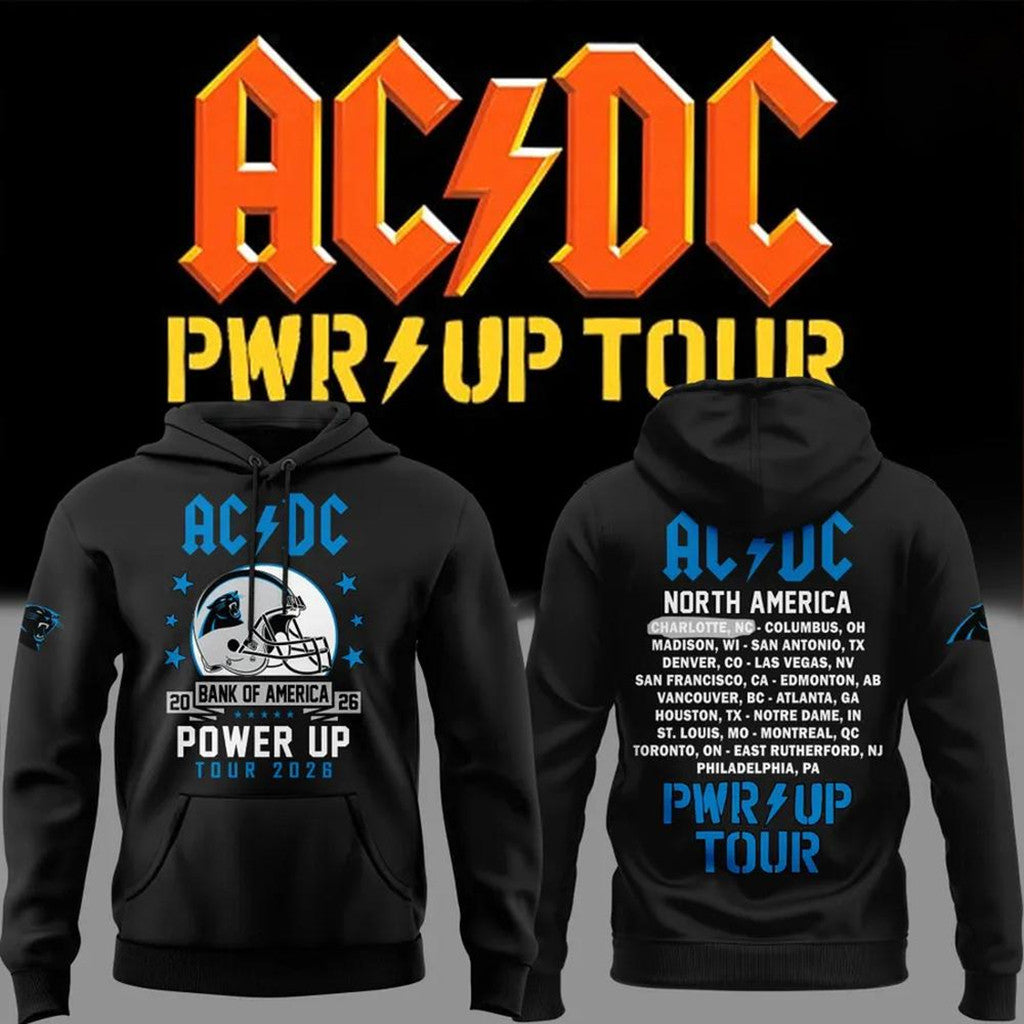 ACDC X Carolina Panthers Merch ACDC Power Up Tour 2026 Hoodie Gifts For Rock Music Fans - Merchluma