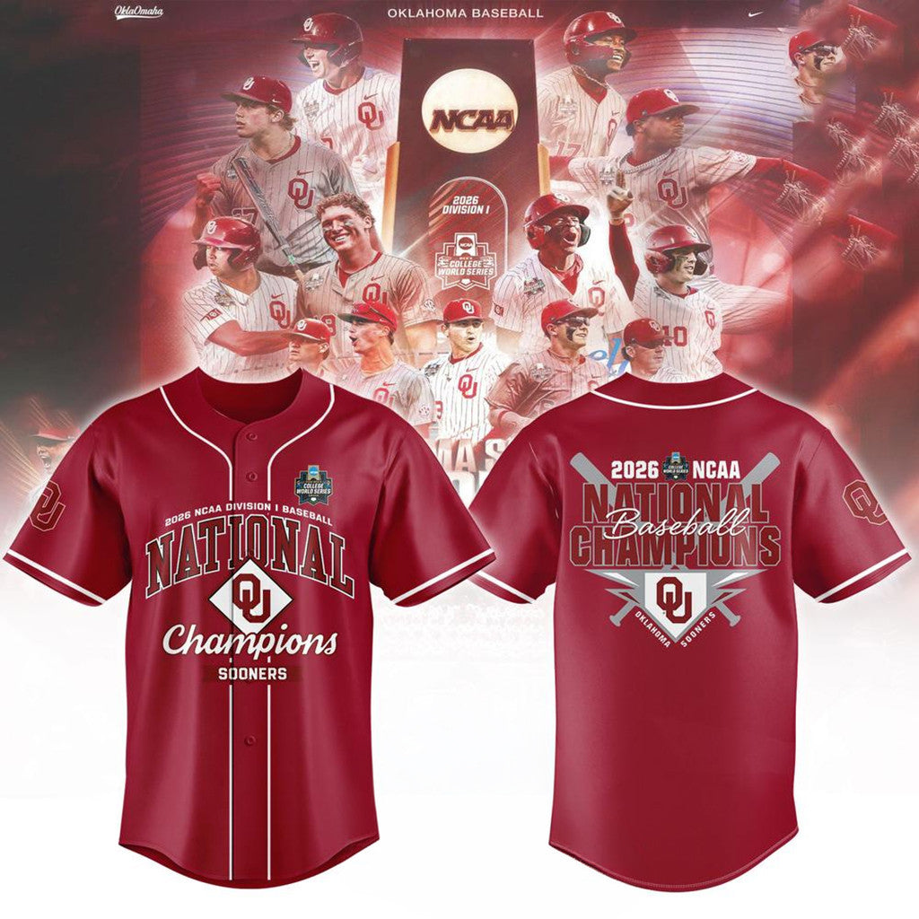 Oklahoma Sooners 2026 MCWS National Champions Jersey Red Sooners Merch Presents For Him - Merchluma