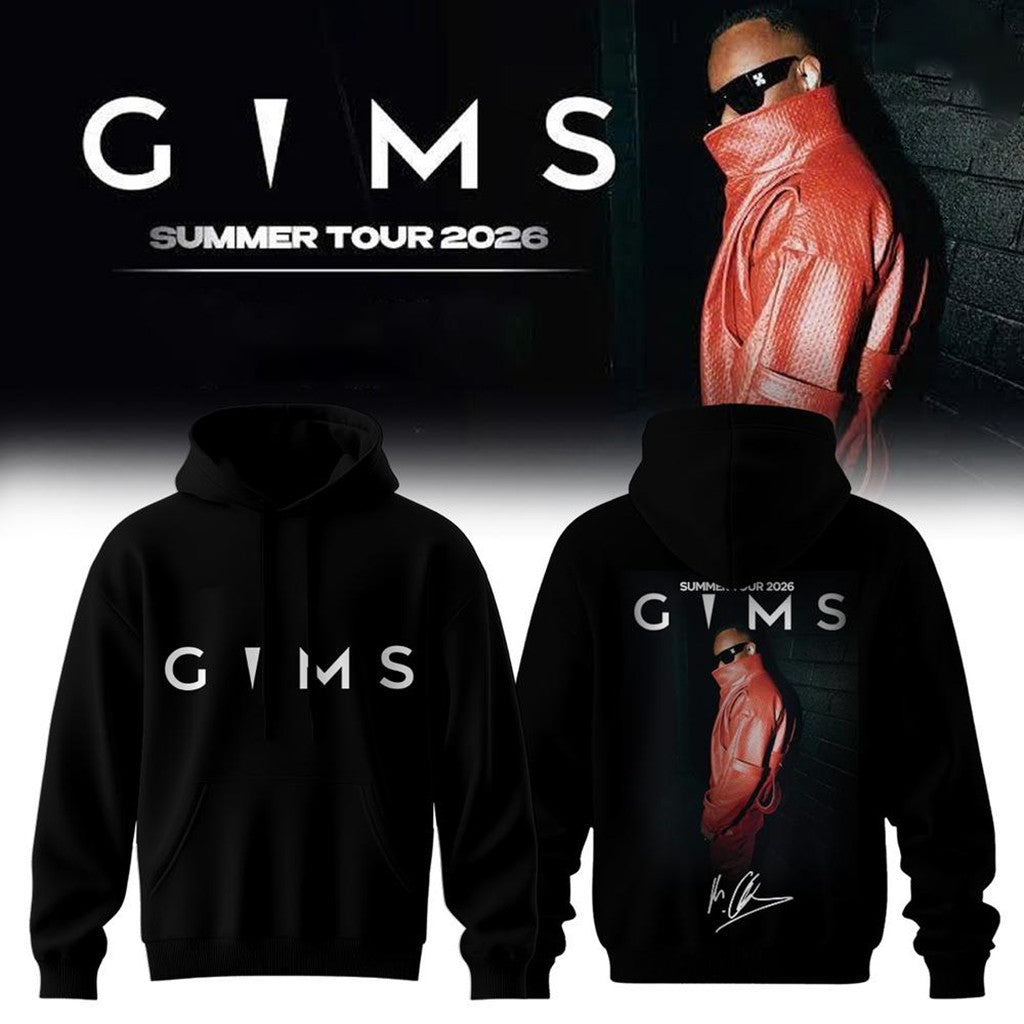 GIMS Summer Tour 2026 Signature Hoodie Black GIMS Merch Rap Fan Apparel Gift For Dudes - Merchluma
