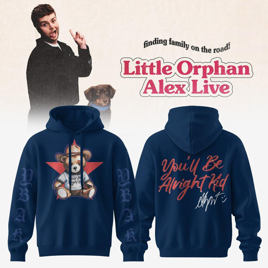 Alex Warren Merch Finding Family On The Road Tour 2026 Hoodie You'll Be Alright Kid Hoodie - Merchluma