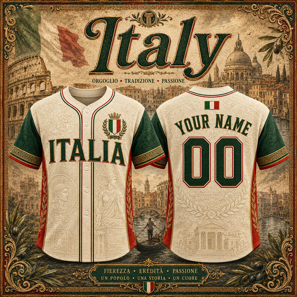 Personalized Italy Heritage Baseball Jersey 2026 Roman Inspired Apparel Gift For Husband - Merchluma