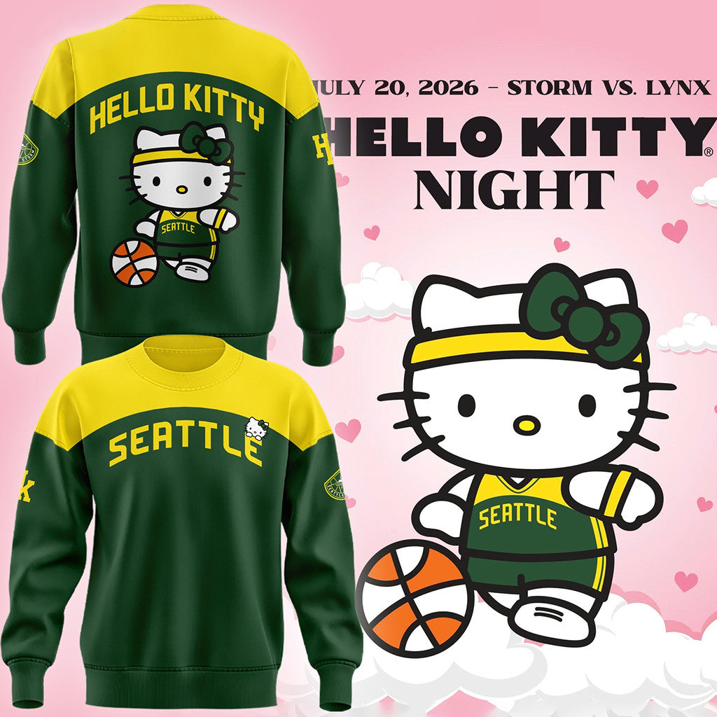 Seattle Storm X Hello Kitty Night 2026 Sweatshirt Seattle Storm Merch Gifts For BFF - Merchluma