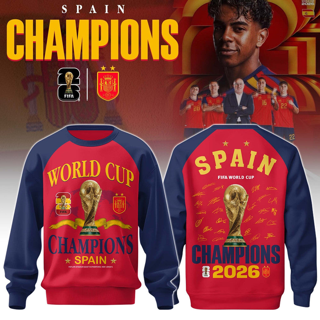 Spain Team World Cup Champions 2026 Special Sweatshirt Spain Football WC 26 Merch Fan Gifts - Merchluma
