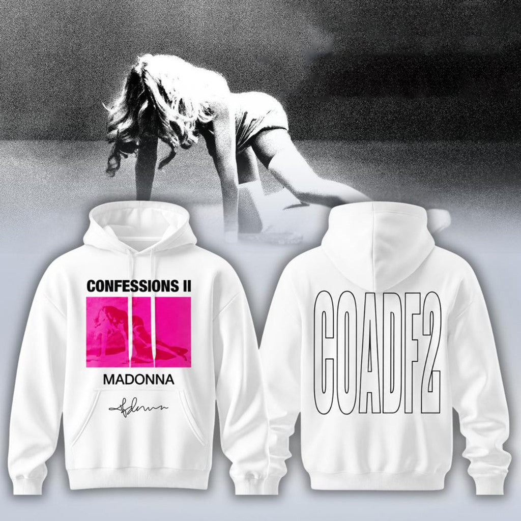 Madonna 2026 Confessions II Album Hoodie White Madonna Merch Pop Music Fan Gift For Friends - Merchluma