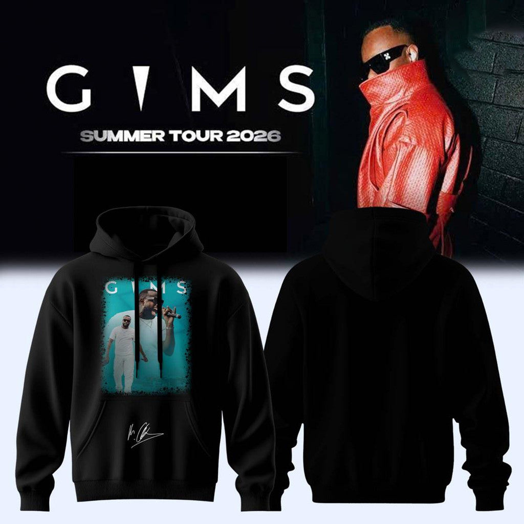 GIMS Summer Tour 2026 Signed Hoodie Black GIMS Merch Gift Ideas For Rap Lovers - Merchluma