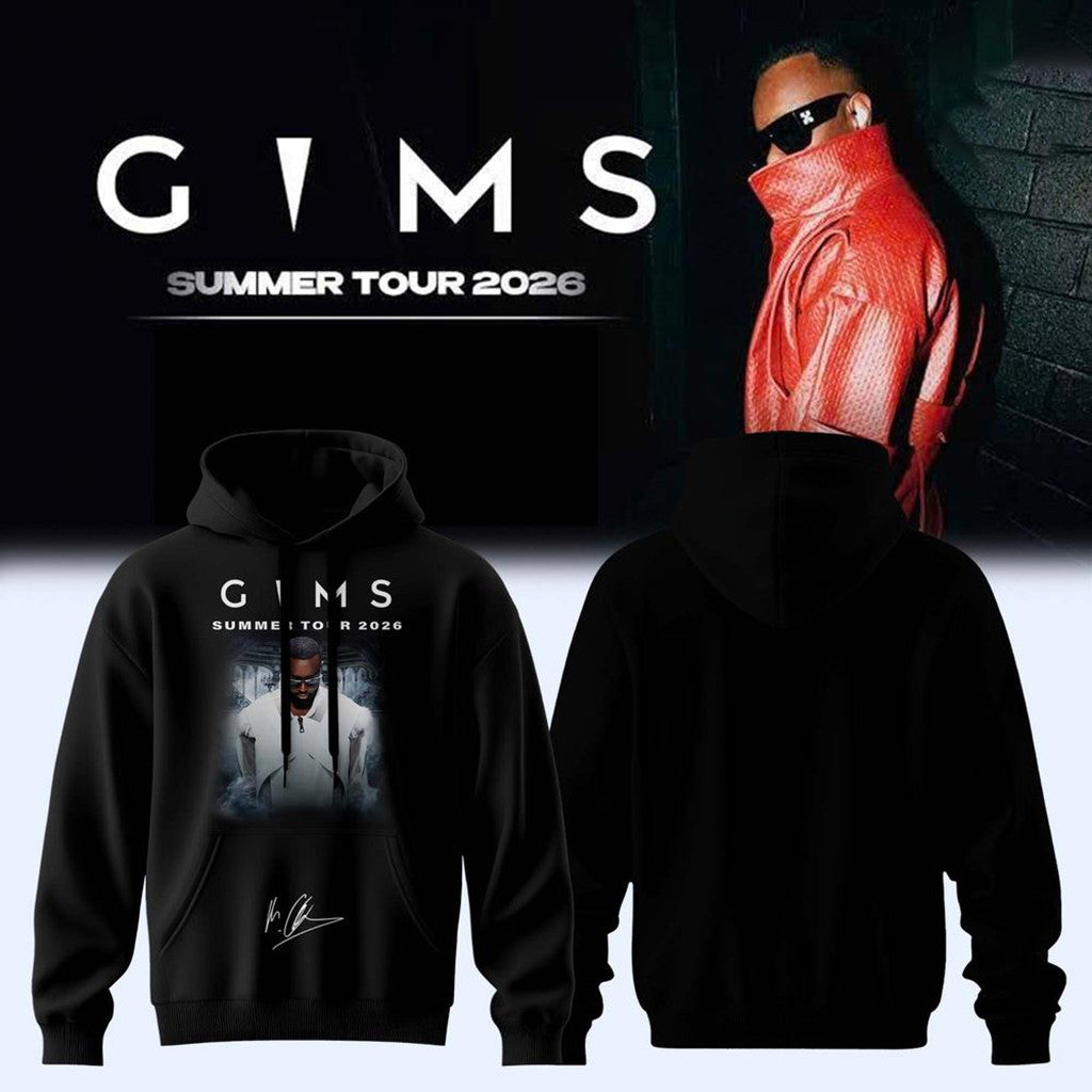 GIMS Summer Tour 2026 Signed Hoodie Black GIMS Merch Presents For Hip Hop Lovers - Merchluma