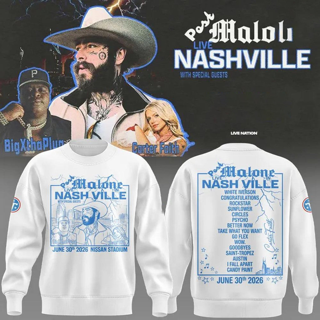 Post Malone Salute 250 Columbus Ohio Concert 2026 Sweatshirt White Post Malone Merch Fan Gifts - Merchluma