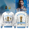 Argentina FIFA World Cup Champions 2026 Back To Back Signature Sweatshirt #10 Messi Merch - Merchluma