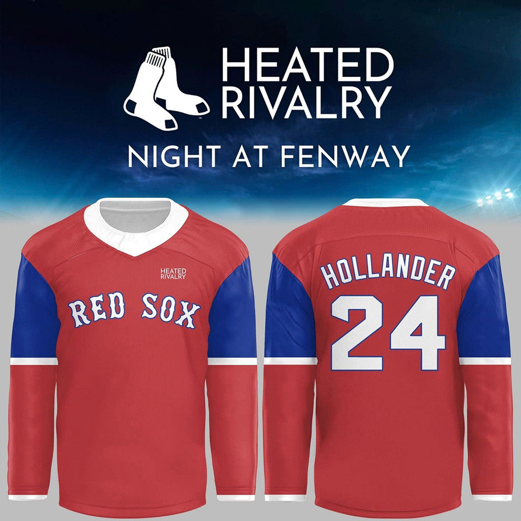 Boston Red Sox X Heated Rivalry Shane Hollander 24 Hockey Jersey Heated Rivalry Merch 2026 - Merchluma