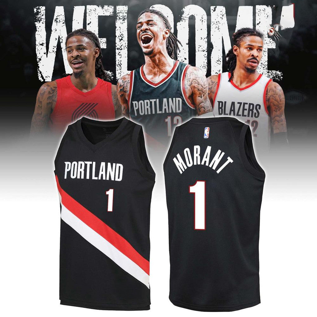 Ja Morant 1 Portland Trail Blazers Association Basketball Jersey Fan Merch Gift For Brothers - Merchluma