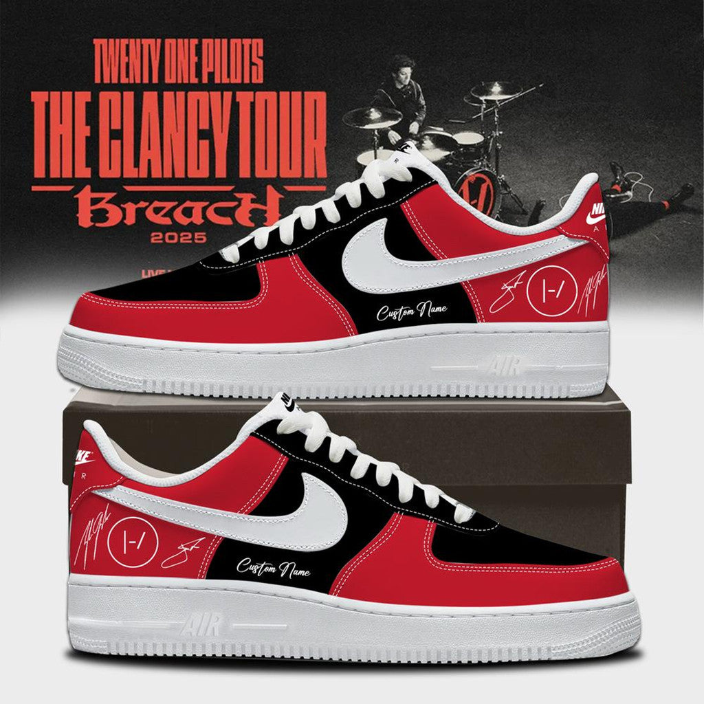 Personalized Twenty One Pilots Merch The Clancy Tour Breach Sneakers Gifts For Dudes - Merchluma
