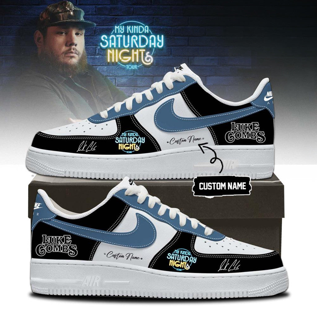 Personalized Luke Combs Merch My Kinda Saturday Night Tour 2026 Sneakers Gift For Music Lovers - Merchluma