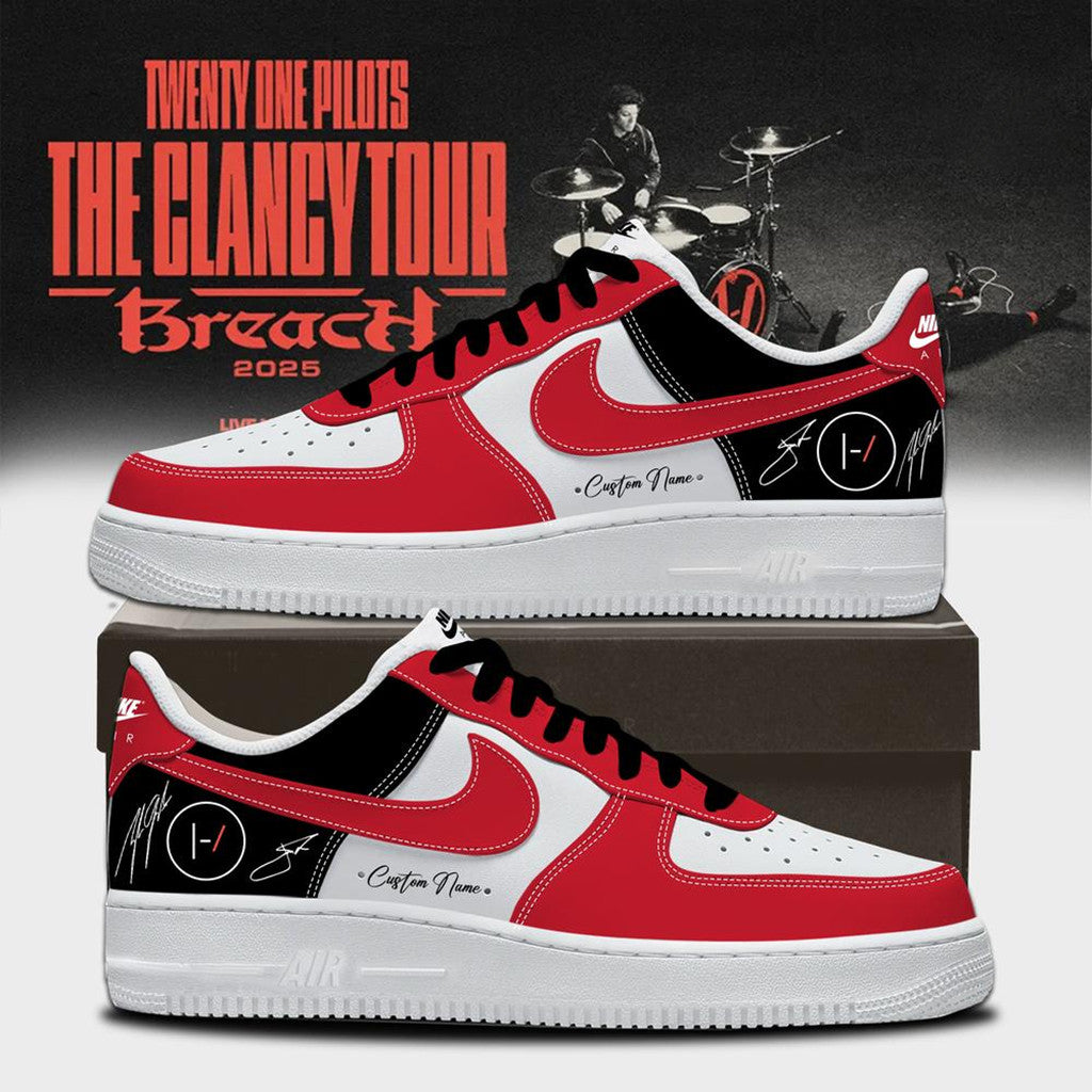 Personalized Twenty One Pilots The Clancy Tour Breach Sneakers Twenty One Pilots Merch Presents - Merchluma