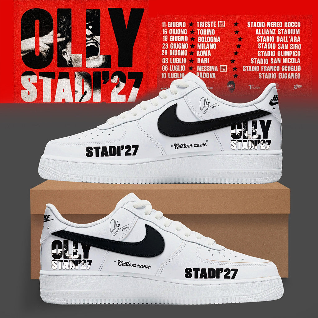 Customized The Olly Stadi 27 Tour Sneakers Olly Merch White Cool Gifts For Music Lovers - Merchluma