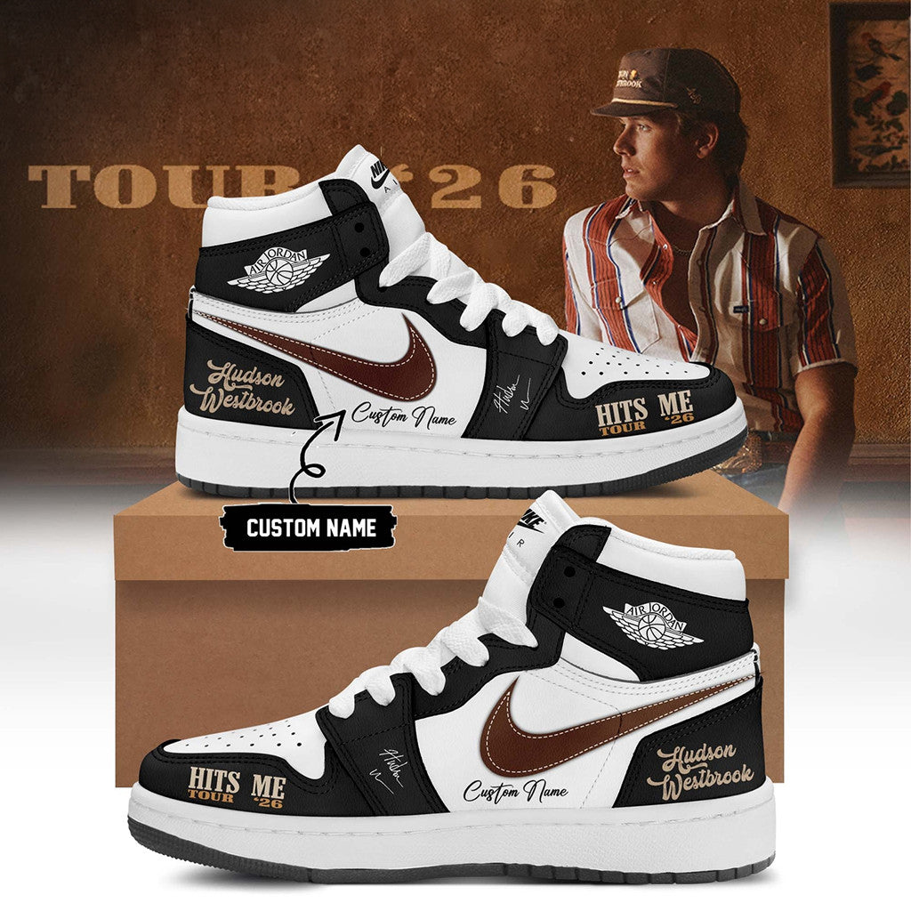 Personalized Hudson Westbrook Merch Hits Me Tour 26 Shoes Sneakers Best Gift For Music Fans - Merchluma