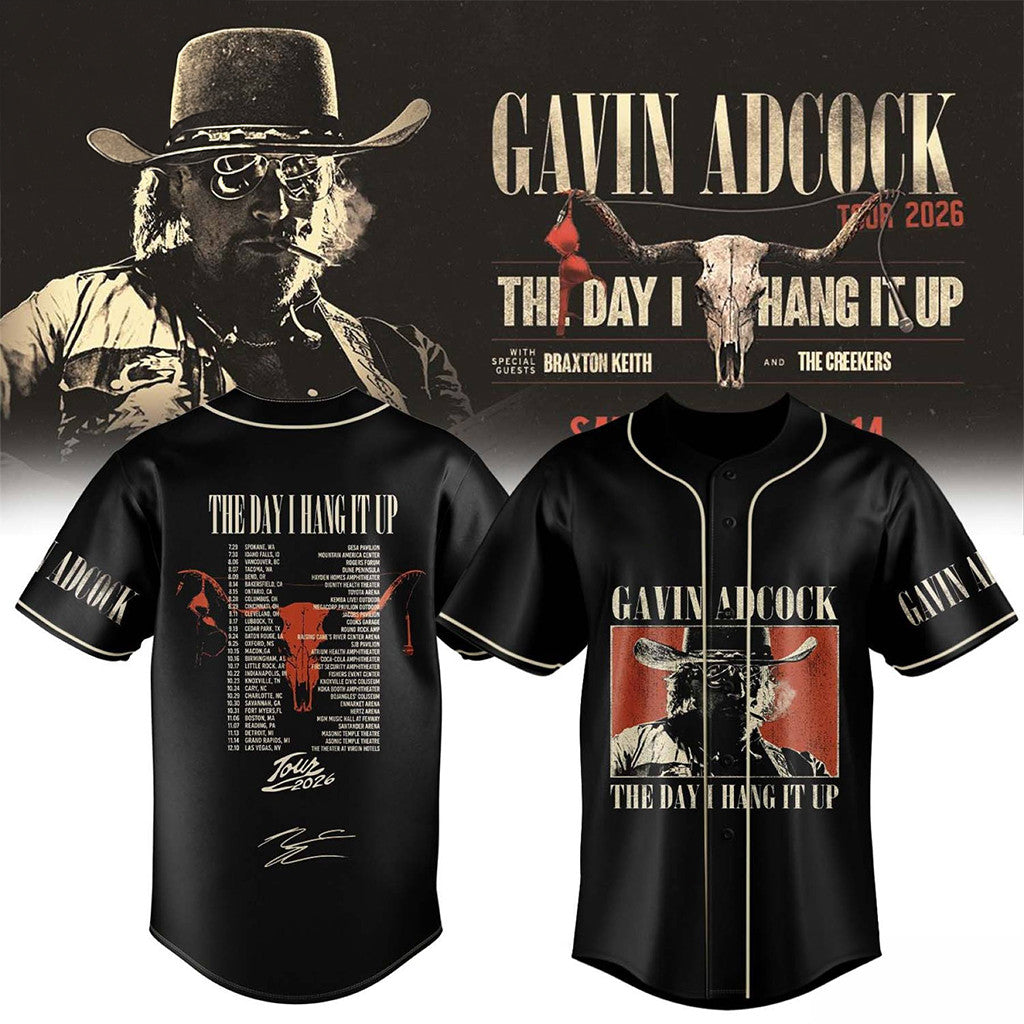 Gavin Adcock The Day I Hang It Up Tour 2026 Signed Baseball Jersey Gavin Adcock Merch Dad Gifts - Merchluma