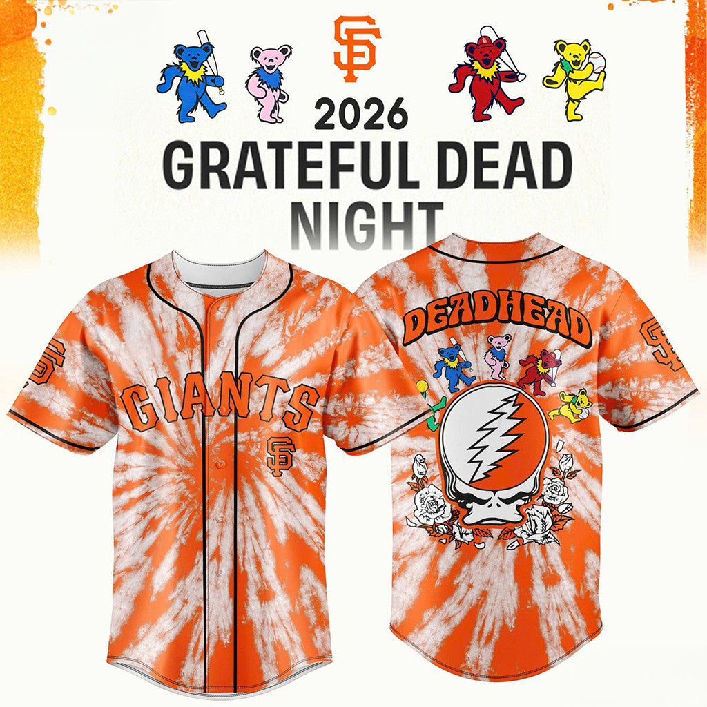 SF Giants x Grateful Dead Night 2026 Tie Dye Baseball Jersey San Francisco Giants Merch - Merchluma