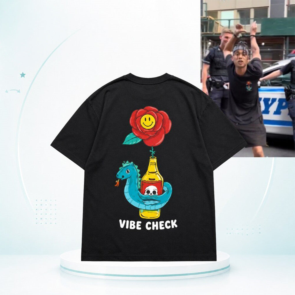 Lil Uzi Vert Merch Vibe Check Graphic Tee Trendy Snake Rose T-Shirt Present Ideas - Merchluma