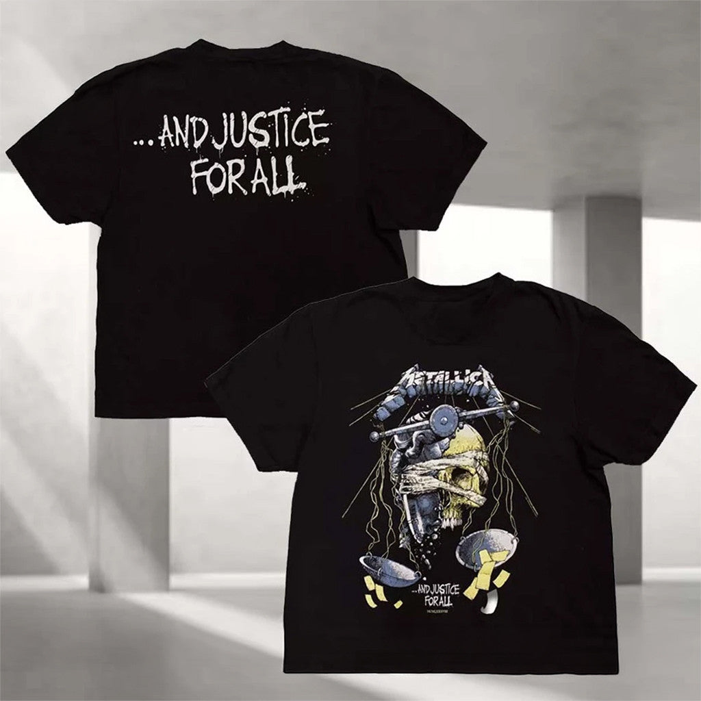 Metallica Women's And Justice For All Poster Art T-Shirt Metallica Merch Present Ideas - Merchluma
