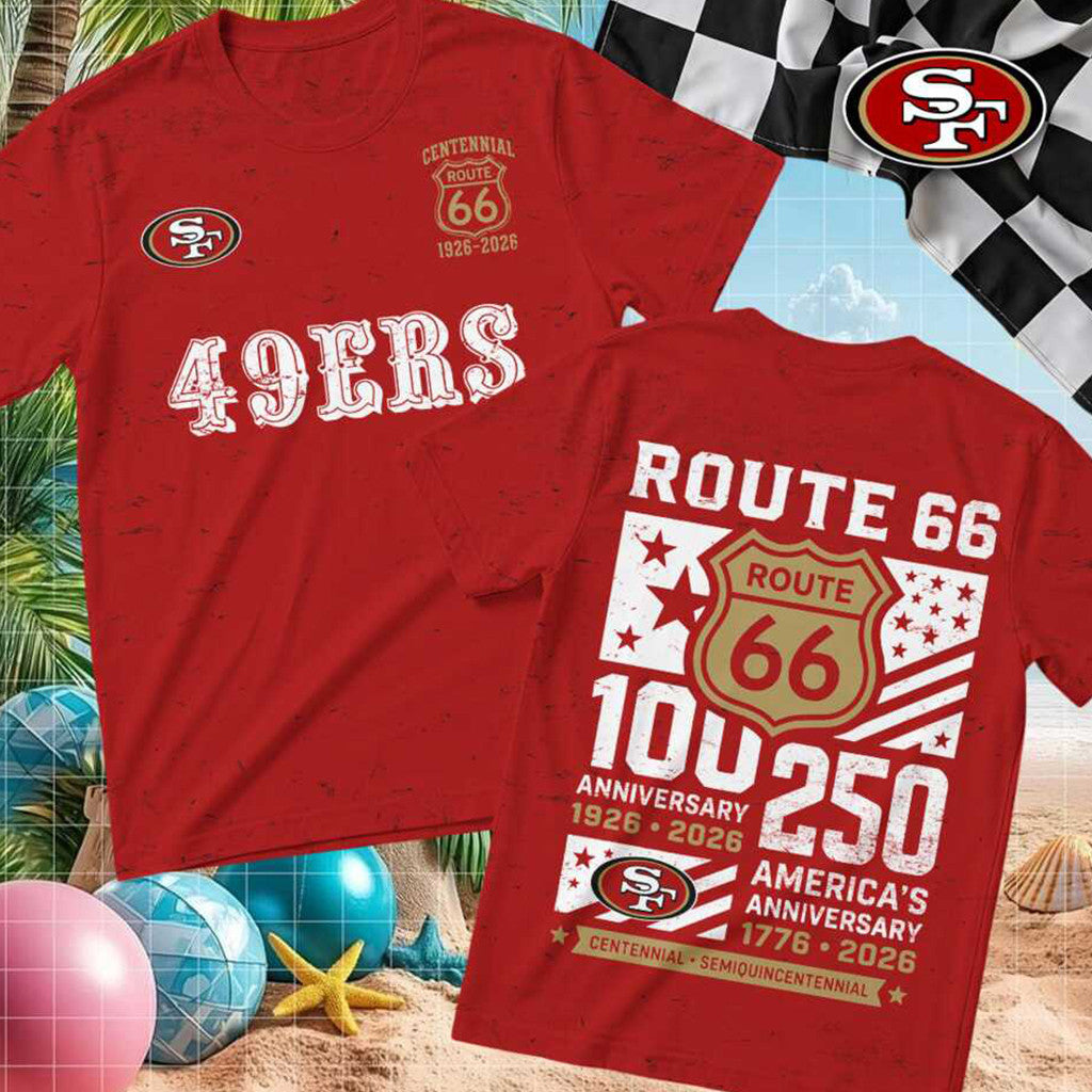 San Francisco 49ers Football Route 66 Anniversary T-Shirt San Francisco 49ers Merch Present - Merchluma