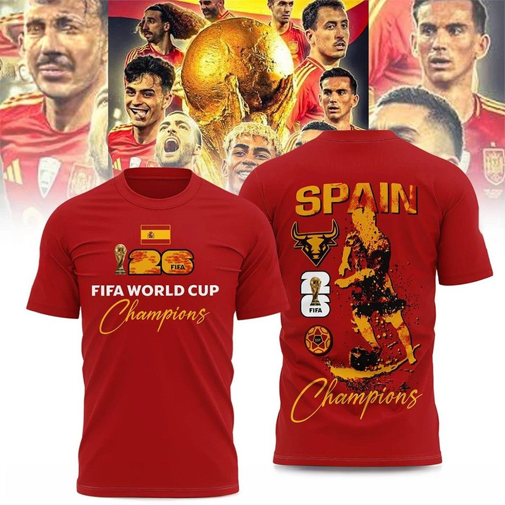 Spain National Soccer Team T-Shirt World Cup Champions 2026 Shirt Present - Merchluma