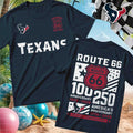 Houston Football Route 66 Anniversary Shirt Houston Texans Merch Football Fan Gift Ideas - Merchluma