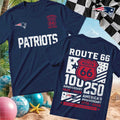 New England Patriots Football Route 66 Centennial T-Shirt New England Patriots Merch Gifts - Merchluma