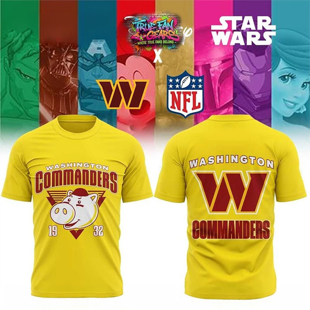 Washington Commanders X Diney Characters Merchandise Washington Commanders T-Shirt Fan Gift - Merchluma