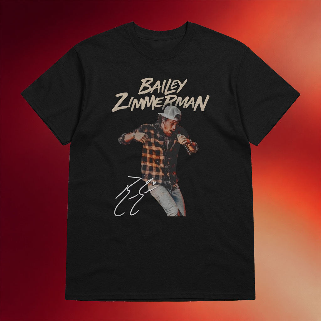 Bailey Zimmerman Merch 2026 Bailey Zimmerman Signature T-Shirt Music Lover Gifts For Him - Merchluma