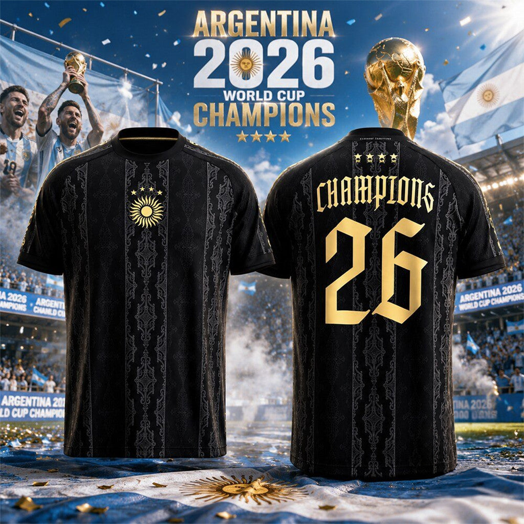 Argentina 2026 World Cup Champions Comma T-Shirt Argentina Soccer Merch Unique Gift - Merchluma