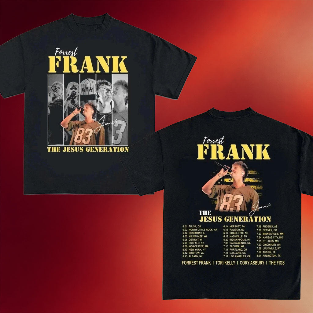Forrest Frank Merch Forrest Frank Tour Concert 2026 T-Shirt The Jesus Generation Shirt - Merchluma