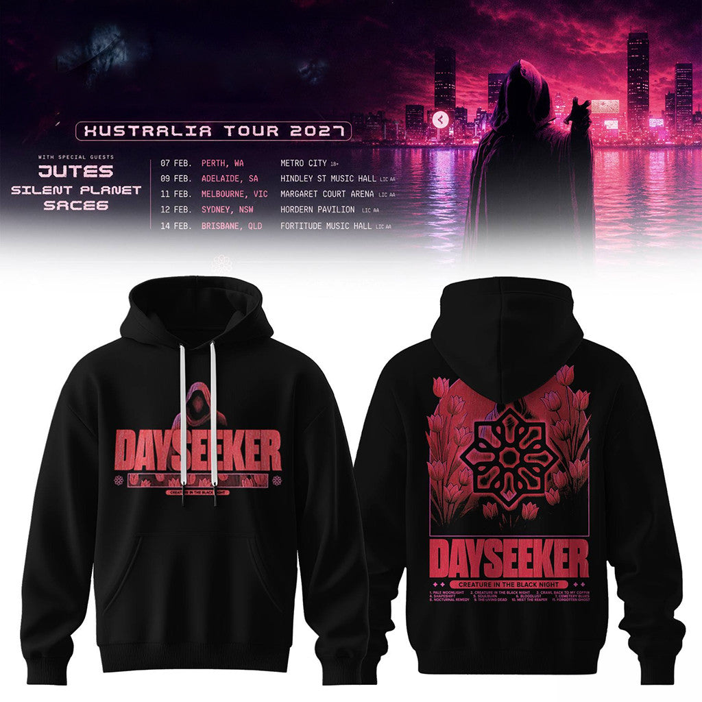 Dayseeker Creature In The Black Night Australian Tour 2027 Hoodie Dayseeker Merch Gifts - Merchluma