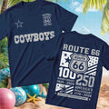 Dallas Cowboys Football Route 66 Centennial Anniversary T-Shirt Dallas Cowboys Merch Fan Gift - Merchluma