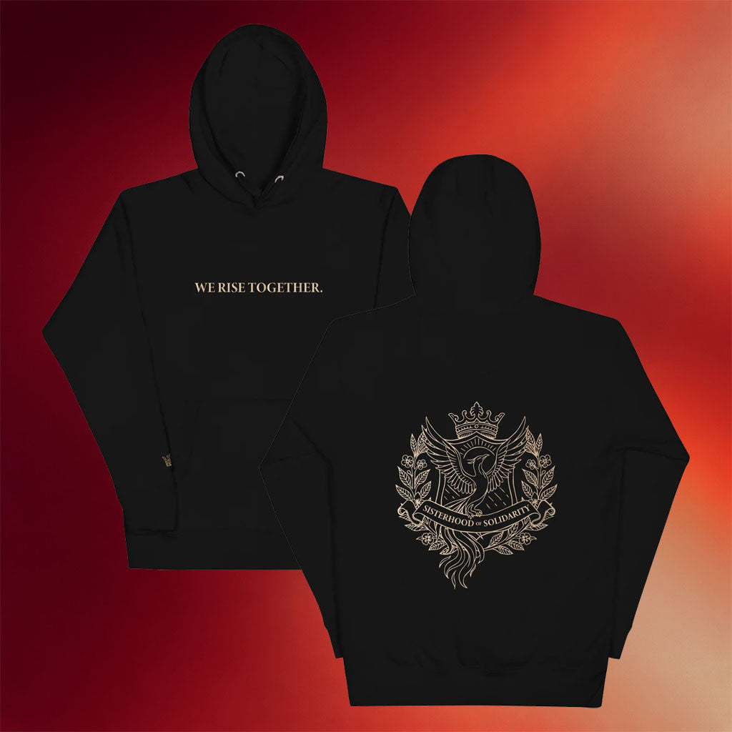 Jen Hamilton Merch 2026 Sisterhood of Solidarity Hoodie Black We Rise Together Apparel Gifts - Merchluma