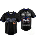 Chicago Bears Merch God First Family Second Faith And Brotherhood Baseball Jersey Gifts For Fans - Merchluma