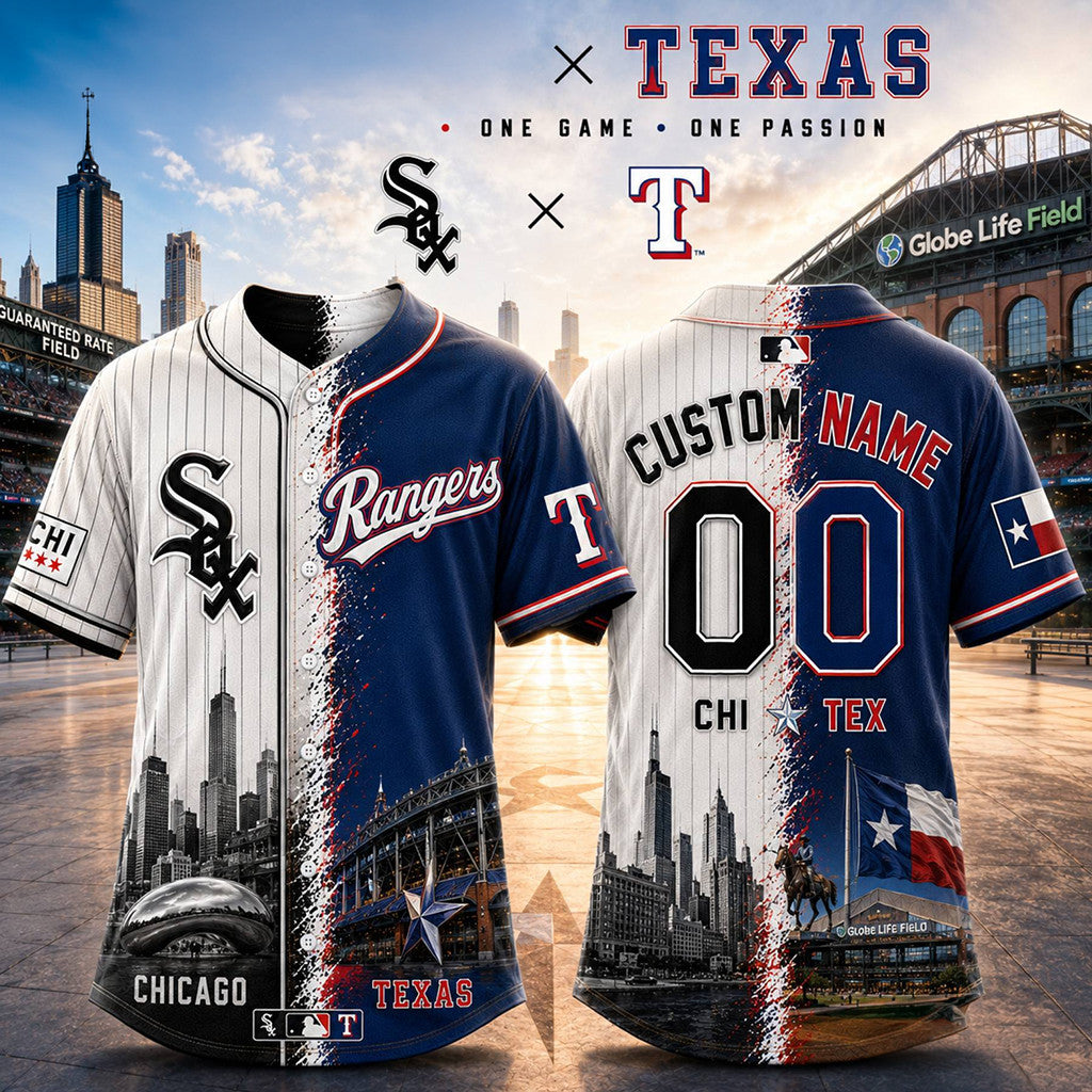 Custom Chicago White Sox X Texas Rangers Baseball Jersey Gifts For Baseball Fans - Merchluma