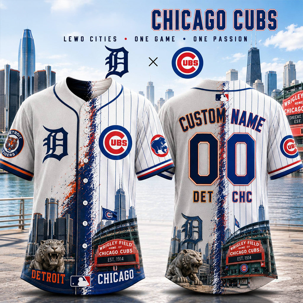 Custom Detroit Tigers X Chicago Cubs Baseball Jersey Gifts For Baseball Fans - Merchluma
