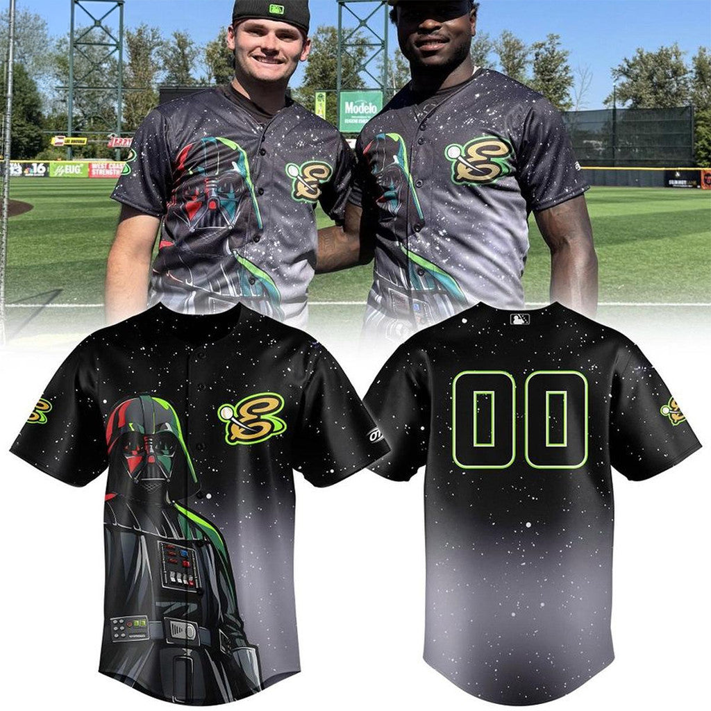 Custom Eugene Emeralds X Star Wars Night 2026 Darth Vader Baseball Jersey Eugene Emeralds Merch - Merchluma