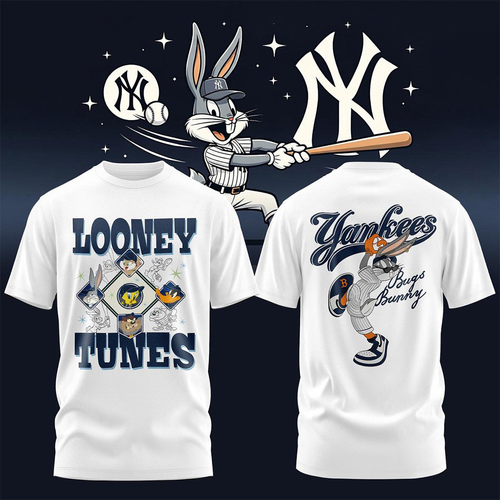 New York Yankees X Looney Tunes Bugs Bunny 2026 T-Shirt New York Yankees Merch Present Ideas - Merchluma