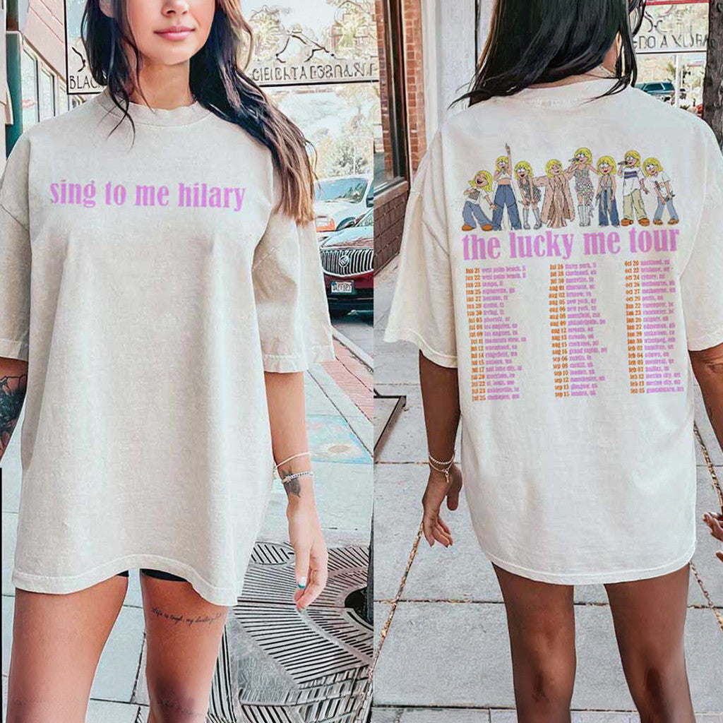 Lizzie Mcguire Hilary Duff Lucky Me Tour T-Shirt 2026 Cartoon Shirt Unique Gifts For Fans - Merchluma