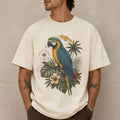 Blue And Gold Macaw Parrot Tropical Palm Sunset T-Shirt Lost In Paradise Est 1997 Shirt Gifts - Merchluma