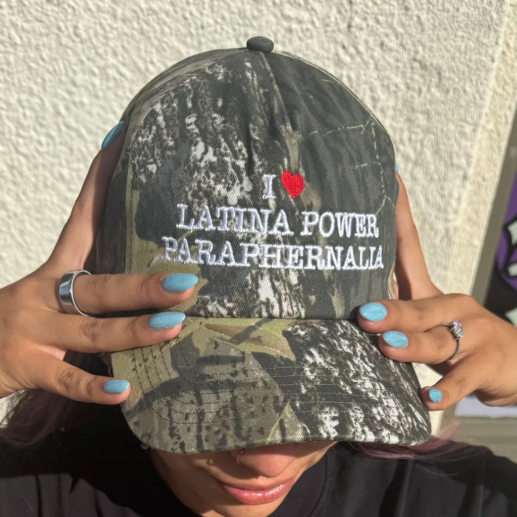 Latina Power Merch 2026 I Love Latina Power Paraphernalia Camo Hat Embroidered Gifts For BFF - Merchluma