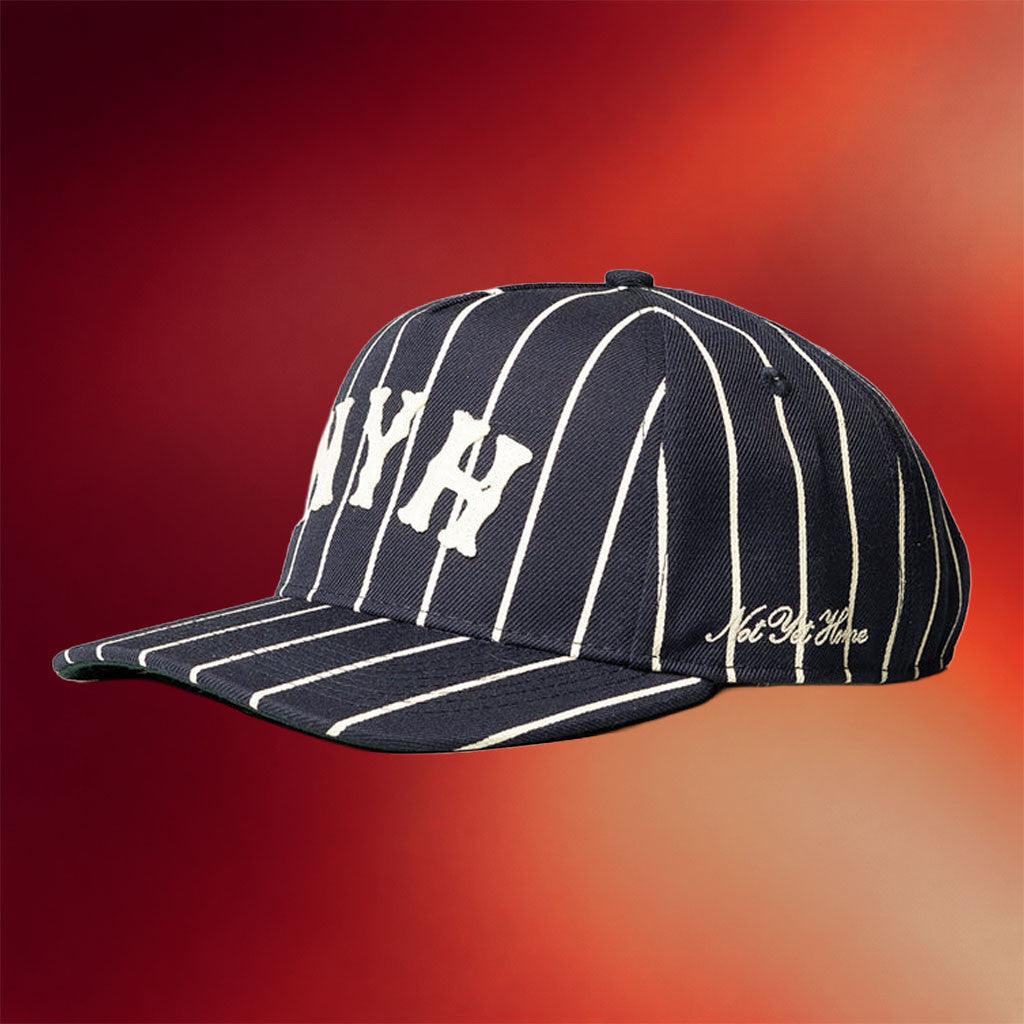 Not Yet Home Merch 2026 NYH Pinstripe Hat Navy Embroidered Best Gifts For Boyfriend - Merchluma