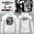 Cincinnati Bengals White Bengal Football Hoodie Cincinnati Bengals Merch Gifts - Merchluma